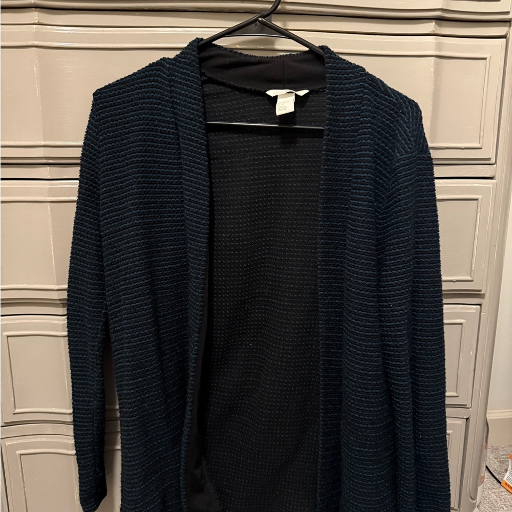 Navy Blue Open Front Cardigan